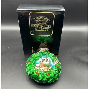 CHRISTOPHER RADKO ROCKY'S WREATH ROCKY BULLWINKLE AND FRIENDS 4" ORNAMENT